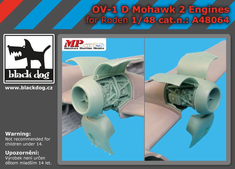 A48064 1/48 OV-1 D Mohawk 2 engines Blackdog