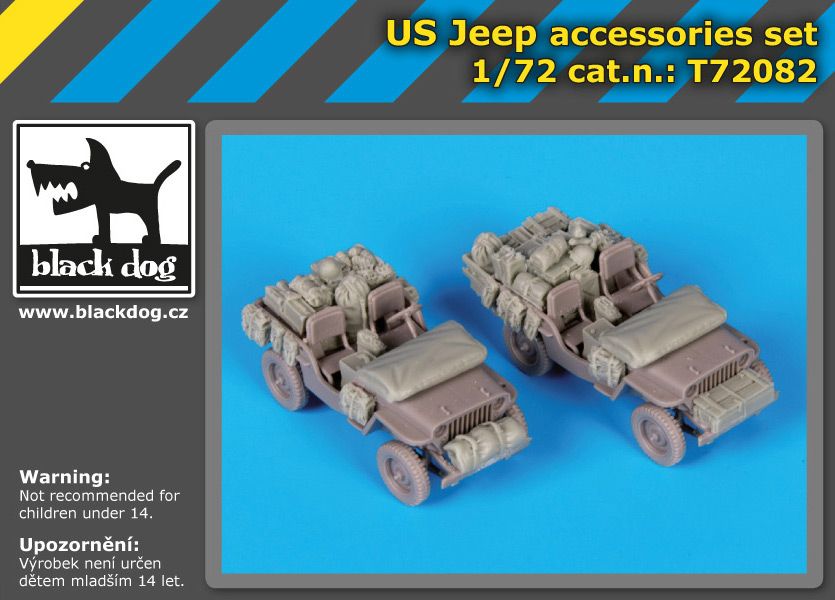 T72082 1/72 US Jeep accessories set Blackdog