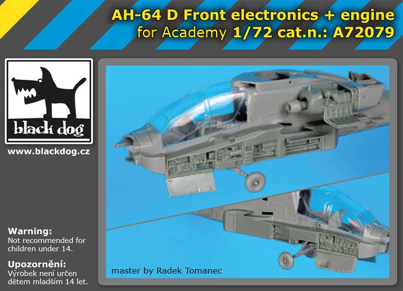A72079 1/72 AH-64 D Front electronics + engine Blackdog