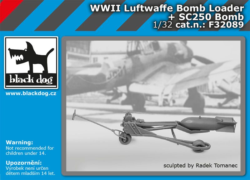 F32089 1/32 WW II Luftwaffe Bomb loader + SC250 bomb Blackdog