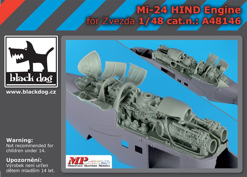 A48146 1/48 Mi-24 Hind engine Blackdog
