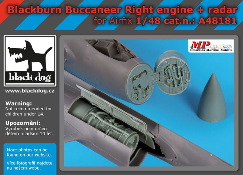 A48181 1/48 Blackburn Buccaneer right engine+radar Blackdog