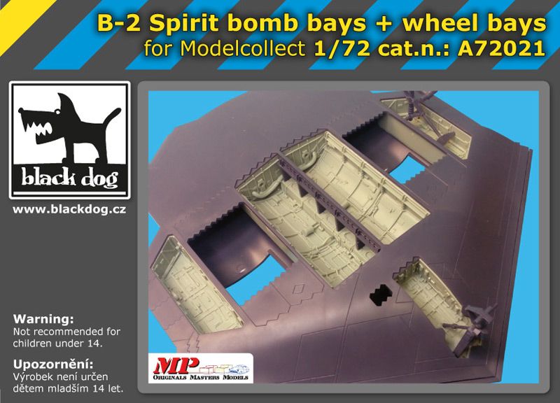 A72021 1/72 B-2 Spirit bomb bay+wheel bays Blackdog