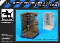 D35023 1/35 Corner with wooden gate (50x50 mm)