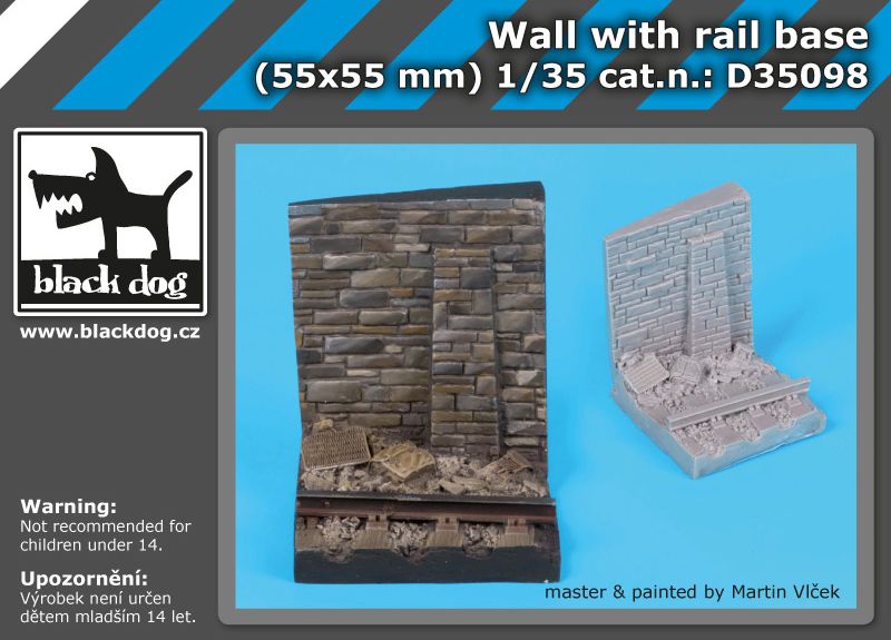 D35098 1/35 Wall with rail base Blackdog