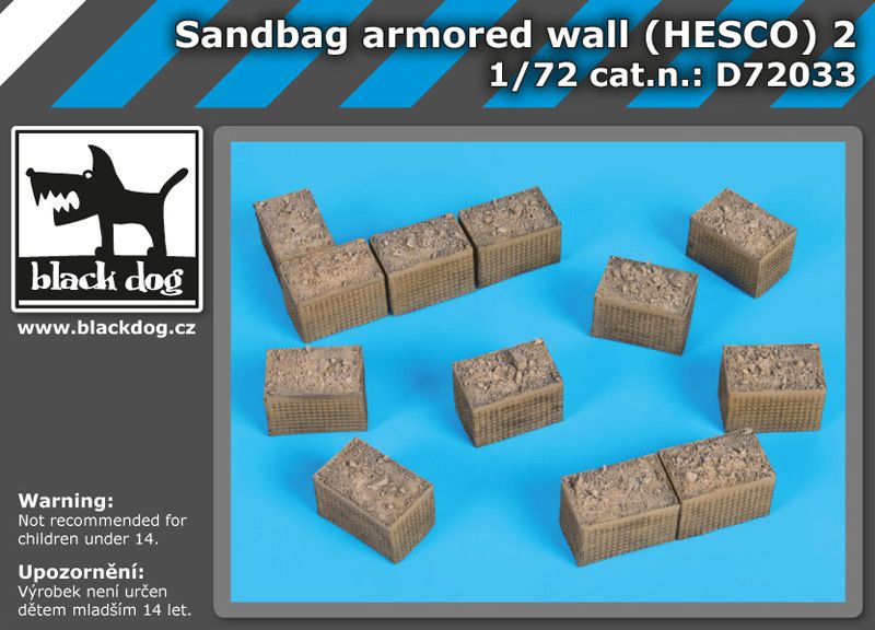 D72033 1/72 Sandbag armored wall (HESCO) 2 Blackdog