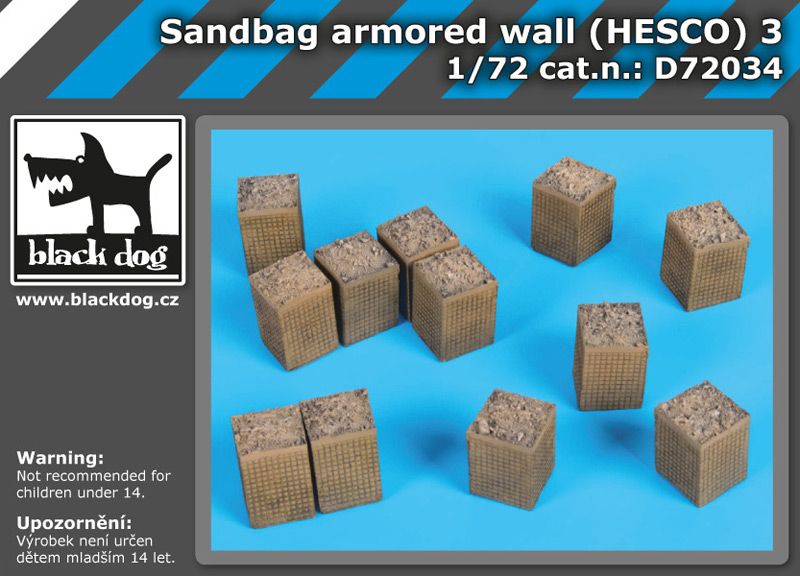 D72034 1/72 Sandbag armored wall (HESCO) 3 Blackdog