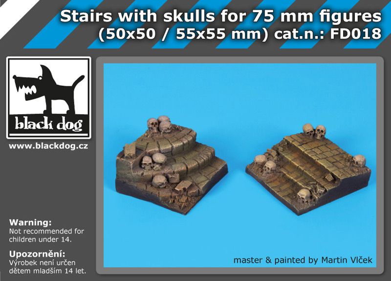 FD018 Stairs with skulls for 75 mm figures Blackdog