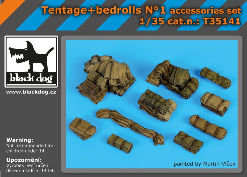 T35141 1/35 Tentage+bedrols N Blackdog