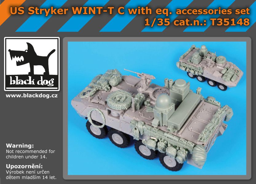 T35148 1/35 US Stryker WINT-T C with equip.accessories set Blackdog